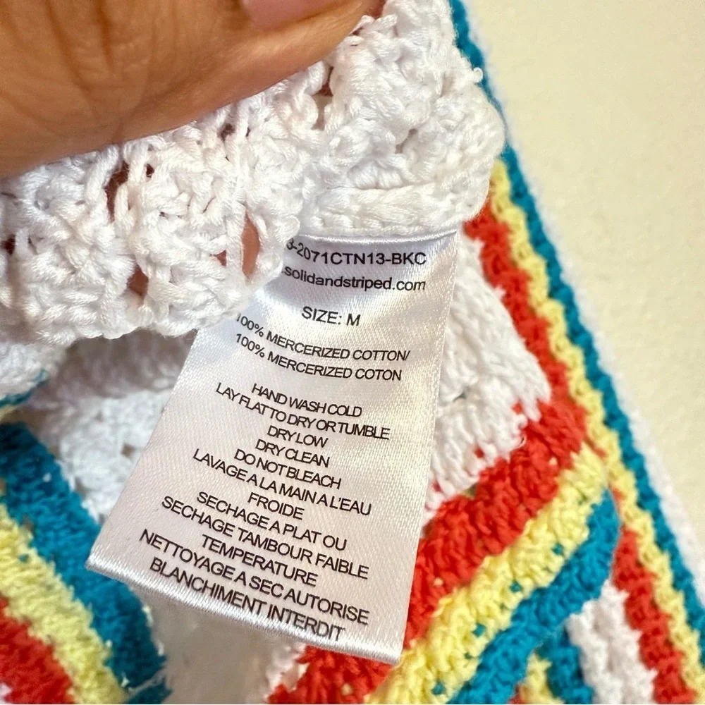 Solid & Striped The Lola Pullover Crochet Long Sleeved Split Cuffs - Picture 9 of 14